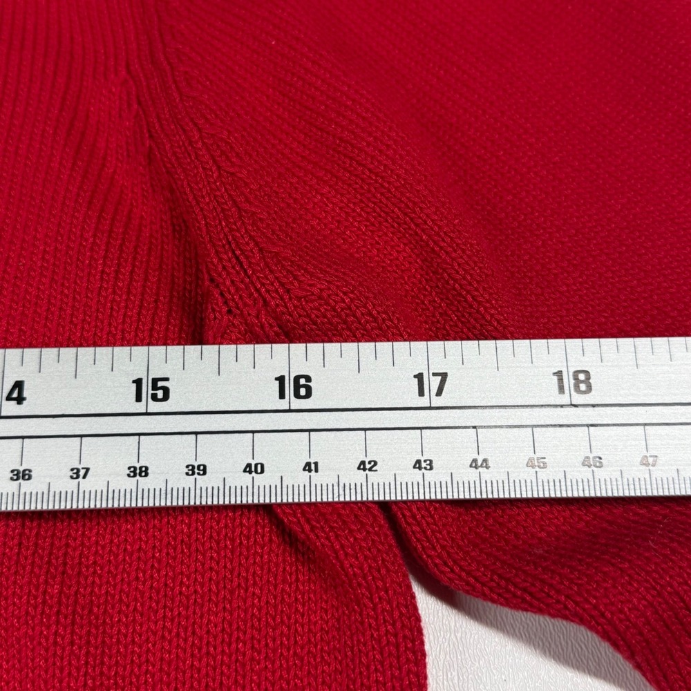 Nanette Lepore Red Je T'aime Heart Rhinestone Knit Sweater Womens Small - Picture 8 of 12